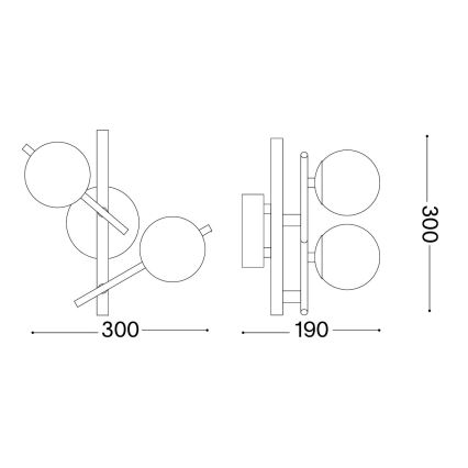 Ideal Lux - LED φωτιστικό τοίχου ATLAS 2xG9/3W/230V χρυσό