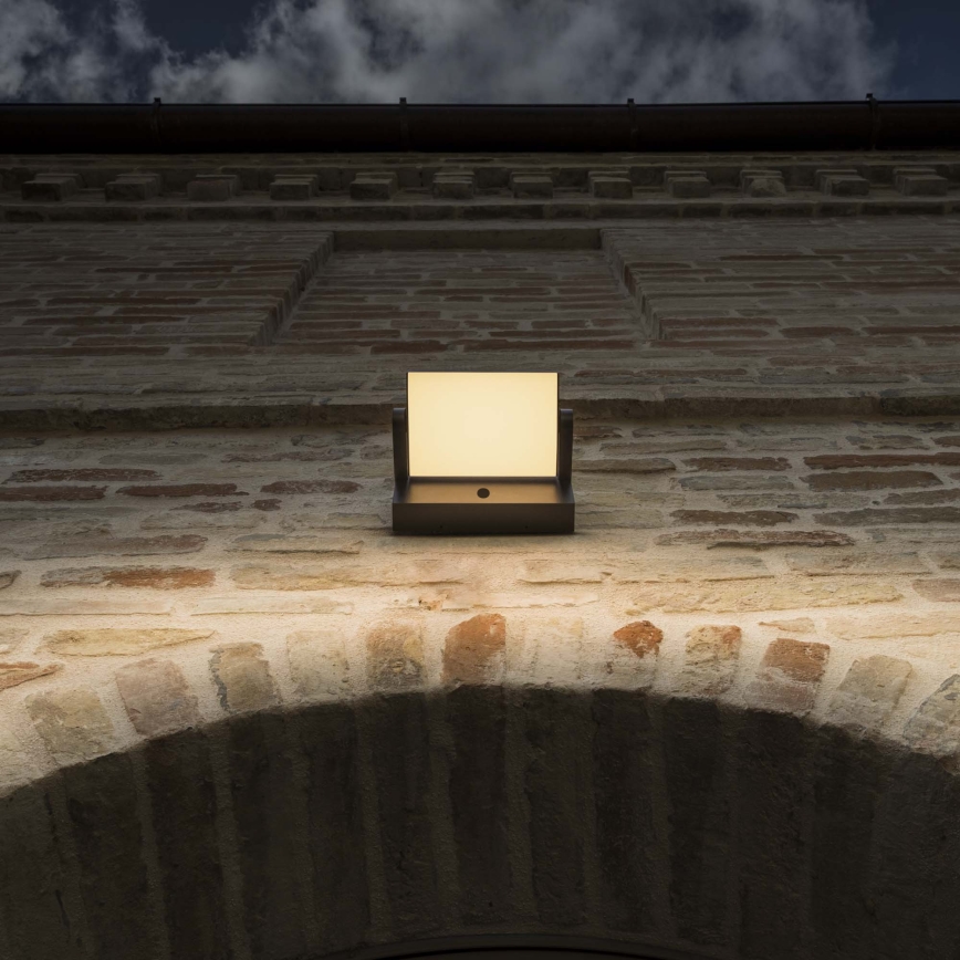 Ideal Lux - LED Φωτιστικό τοίχου εξωτερικού χώρου με αισθητήρα SWIPE LED/21W/230V CRI 90 IP54 καφέ