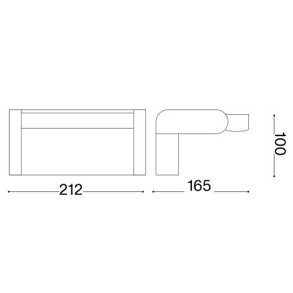 Ideal Lux - LED Φωτιστικό τοίχου εξωτερικού χώρου με αισθητήρα SWIPE LED/21W/230V CRI 90 IP54 μαύρο
