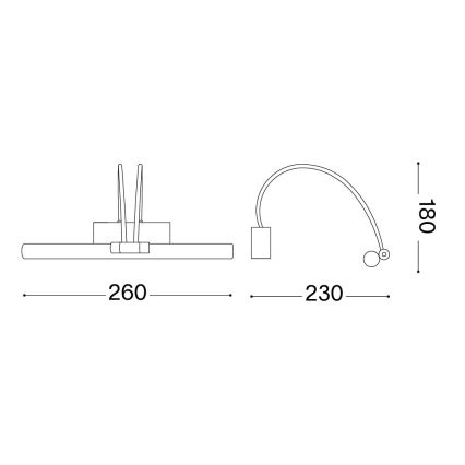 Ideal Lux - LED φωτιστικό για πίνακα BOW LED/3,5W/230V CRI 90 26 cm ορείχαλκος