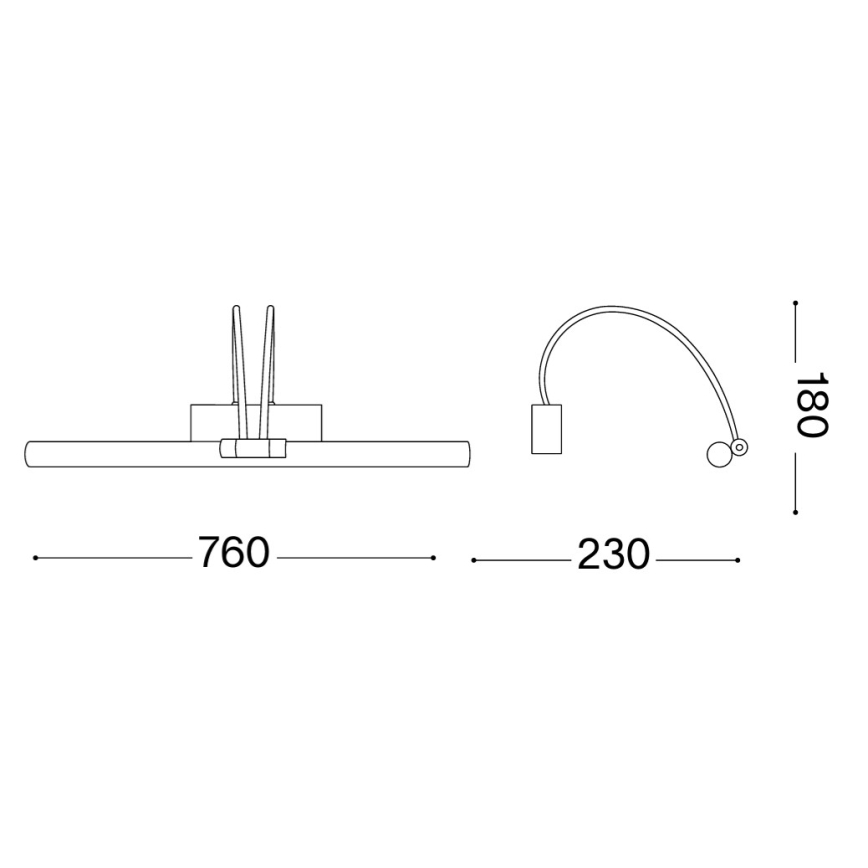 Ideal Lux - LED φωτιστικό για πίνακες BOW LED/8W/230V γυαλιστερό χρώμιο