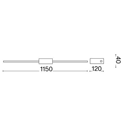 Ideal Lux - LED φωτιστικό για πίνακες THEO LED/19W/230V 115 cm CRI 90 μαύρο