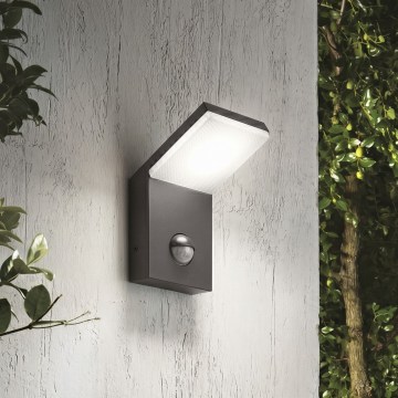 Ideal Lux - LED φωτιστικό εξωτερικού χώρου με ανιχνευτή κίνησης STYLE LED/9W/230V 4000K CRI 90 IP54 ανθρακί