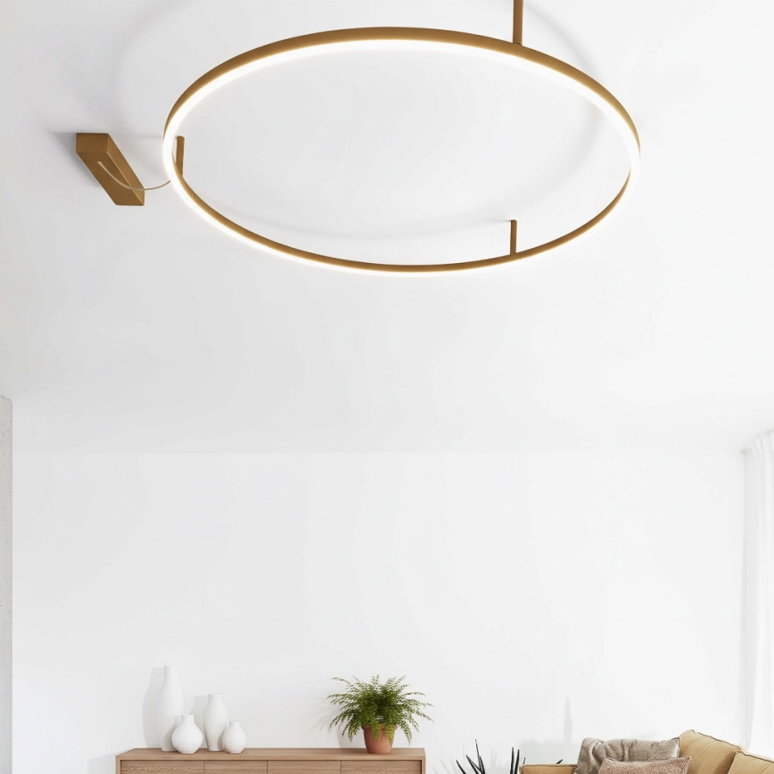 Ideal Lux - LED φωτιστικό οροφής ORACLE SLIM LED/53W/230V 4000K CRI 90 διάμ. 90 εκ. χρυσό