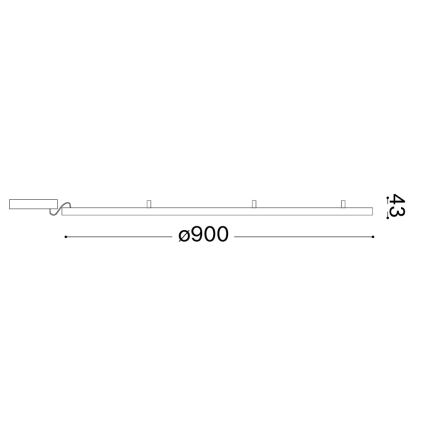 Ideal Lux - Φωτιστικό οροφής LED ORACLE SLIM LED/53W/230V 3000K CRI 90, διάμ. 90 cm, χρυσό