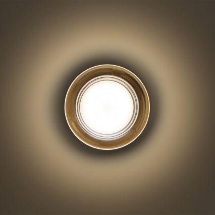 Ideal Lux - LED φωτιστικό οροφής για μπάνιο LOLLY 1xGX53/9W/230V διάμ. 10,5 εκ. IP44 χρυσό/καπνιστό μπεζ