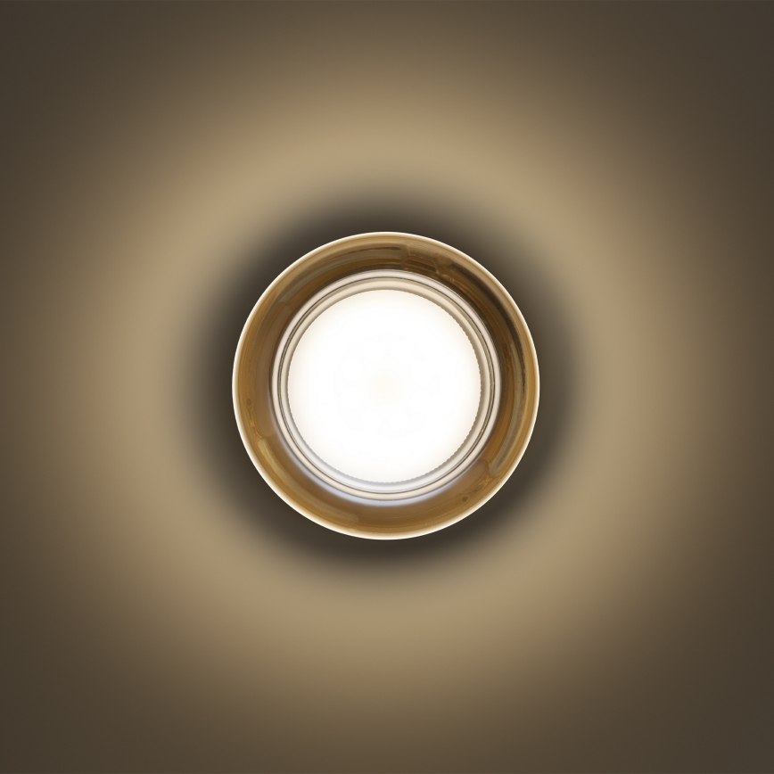 Ideal Lux - LED φωτιστικό οροφής για μπάνιο LOLLY 1xGX53/9W/230V διάμ. 10,5 εκ. IP44 χρυσό/καπνιστό μπεζ