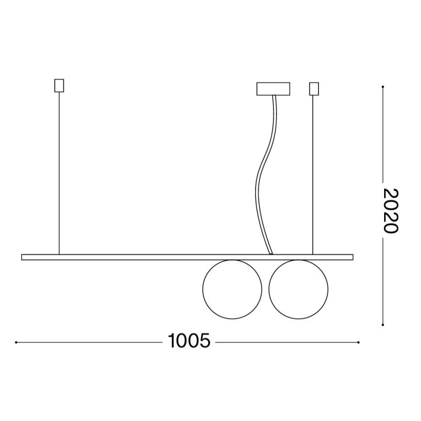 Ideal Lux - LED φωτιστικό οροφής με καλώδιο ανάρτησης PERLINE 2xG9/3W/230V χρυσό