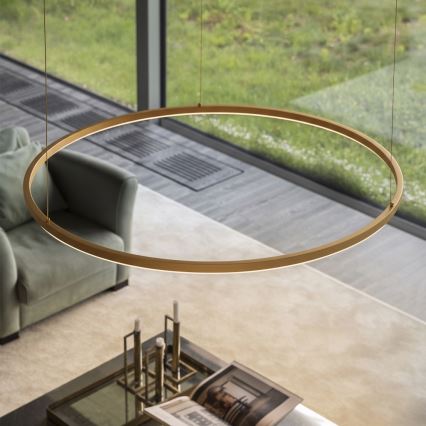 Ideal Lux - Κρεμαστό φωτιστικό LED σε καλώδιο ORACLE SLIM LED/37W/230V 3000K CRI 90 Ø 70 cm χρυσό