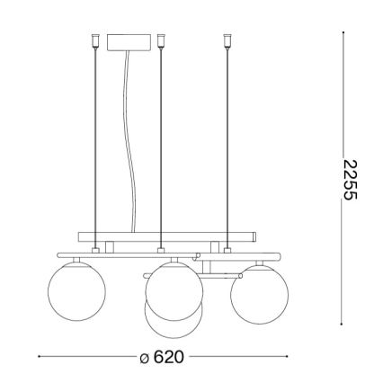 Ideal Lux - LED κρεμαστό φωτιστικό σε καλώδιο ATLAS 4xG9/3W/230V χρυσό