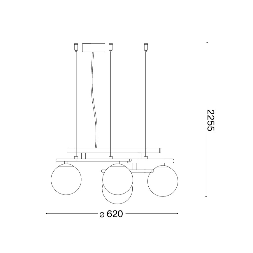 Ideal Lux - LED κρεμαστό φωτιστικό σε καλώδιο ATLAS 4xG9/3W/230V χρυσό