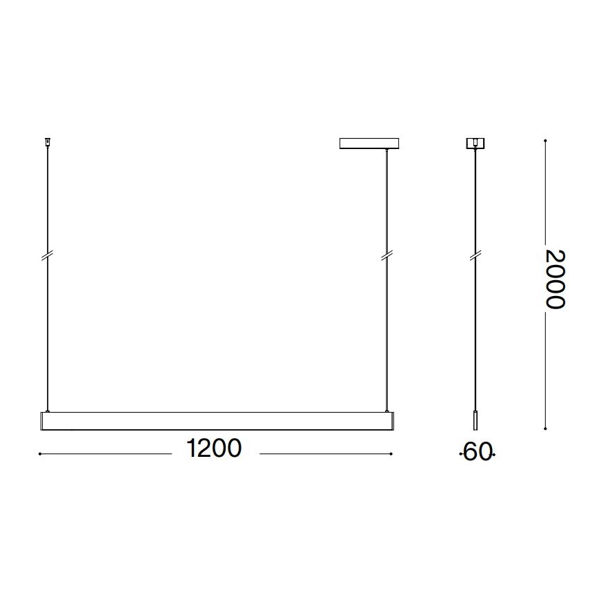 Ideal Lux - LED κρεμαστό φωτιστικό σε καλώδιο ανάρτησης DESK LED/36W/230V 120 cm CRI 90 λευκό