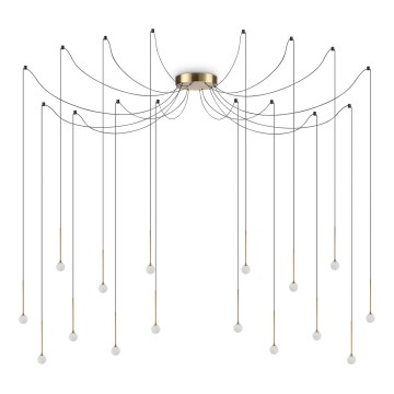 Ideal Lux - LED Κρεμαστό φωτιστικό σε καλώδιο LUCCIOLA 16xLED/16W/230V CRI 90 σε σχήμα αράχνης ορειχάλκινο