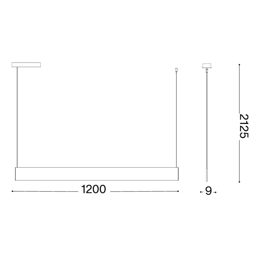 Ideal Lux - LED κρεμαστό φωτιστικό σε καλώδιο STEEL LED/24W/230V 3000K CRI 90 120 cm μαύρο