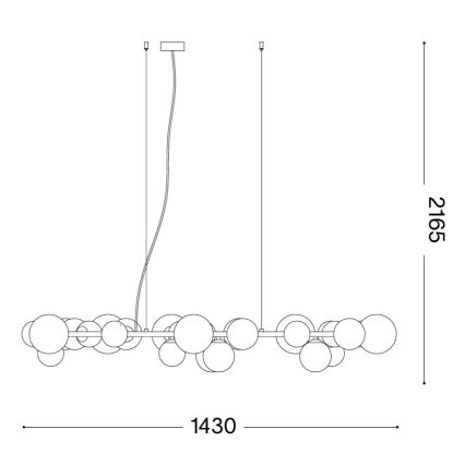 Ideal Lux - LED κρεμαστό φωτιστικό PERLAGE σε καλώδιο 30xG9/3W/230V 143 cm χρυσό/καπνιστό μπεζ