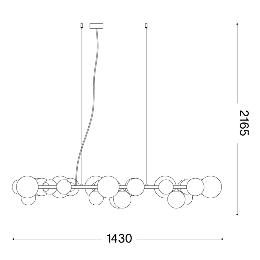 Ideal Lux - LED κρεμαστό φωτιστικό PERLAGE σε καλώδιο 30xG9/3W/230V 143 cm χρυσό/καπνιστό μπεζ