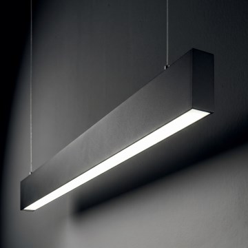 Ideal Lux - LED κρεμαστό φωτιστικό με ανάρτηση σε καλώδιο STEEL LED/29W/230V 3000K CRI 90 120 cm μαύρο