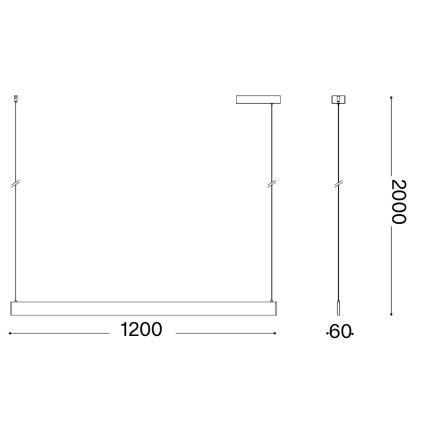 Ideal Lux - LED κρεμαστό φωτιστικό με καλώδιο DESK ACCENT LED/36W/230V CRI 90 120 cm λευκό