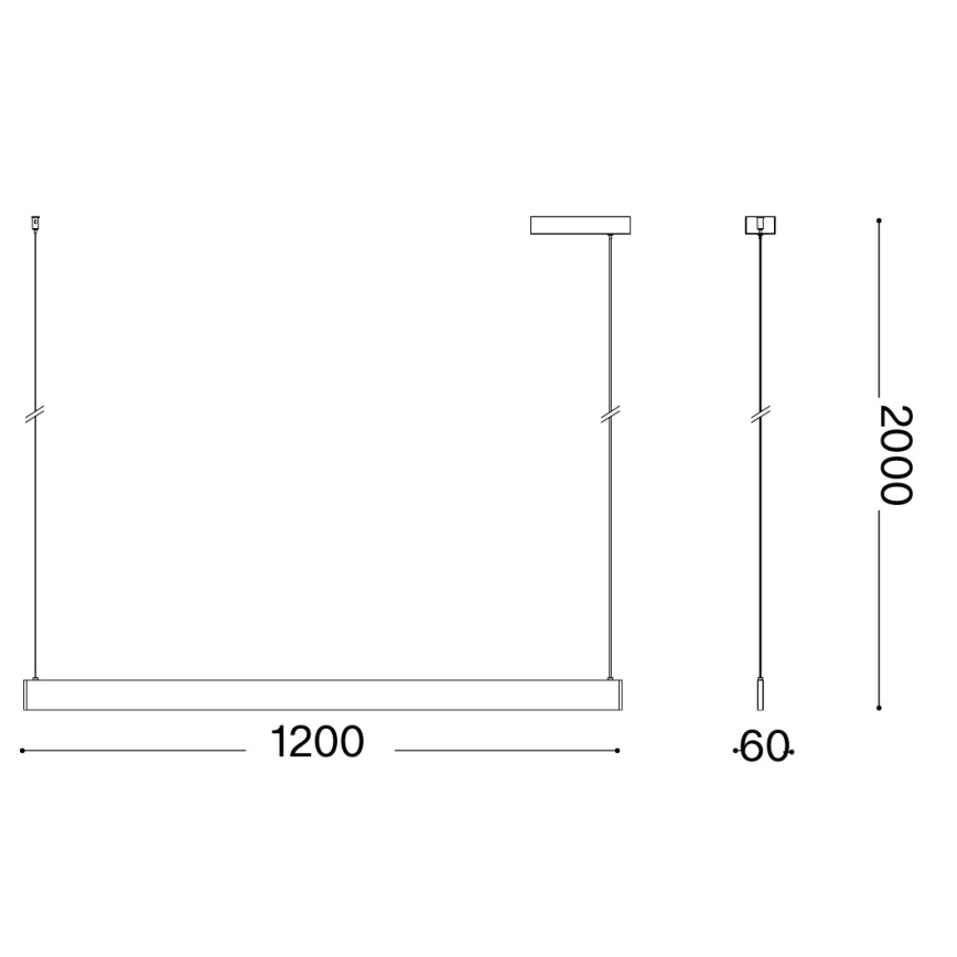 Ideal Lux - LED κρεμαστό φωτιστικό με καλώδιο DESK ACCENT LED/36W/230V CRI 90 120 cm λευκό