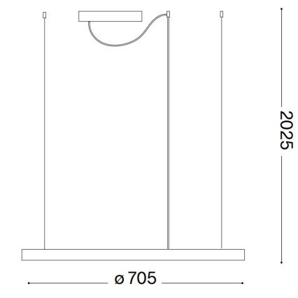 Ideal Lux - Κρεμαστό φωτιστικό LED με καλώδιο ORACLE SLIM LED/37W/230V 4000K CRI 90, διάμ. 70 εκ., λευκό
