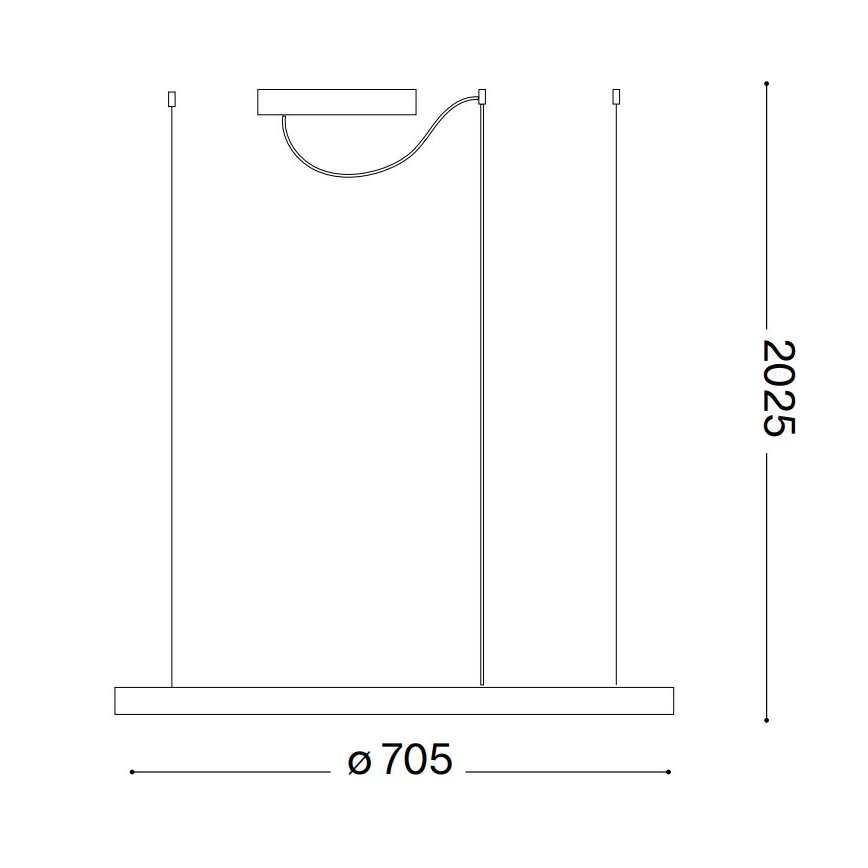 Ideal Lux - Κρεμαστό φωτιστικό LED με καλώδιο ORACLE SLIM LED/37W/230V 4000K CRI 90, διάμ. 70 εκ., λευκό