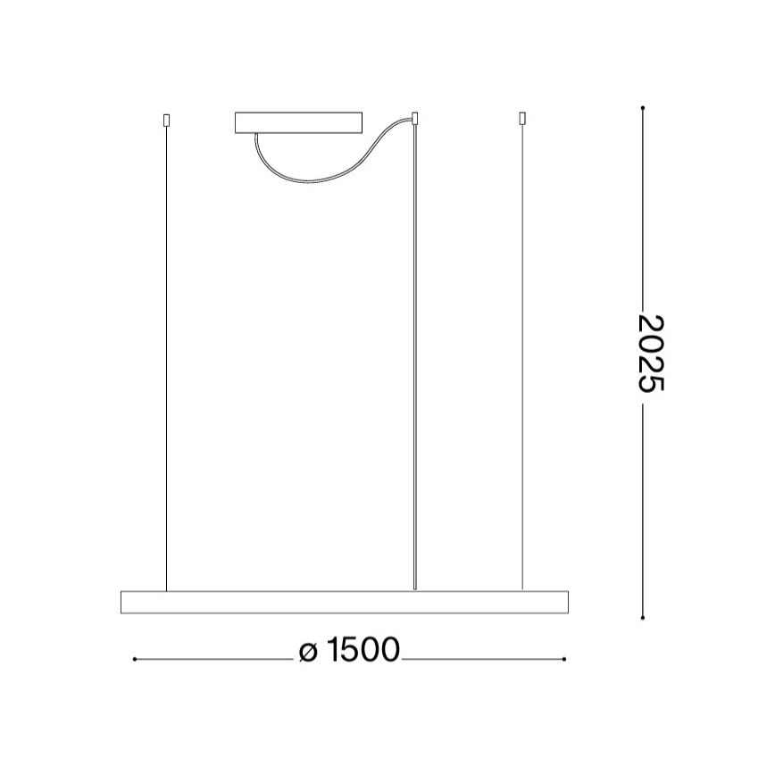 Ideal Lux - LED κρεμαστό φωτιστικό με καλώδιο ORACLE SLIM LED/83W/230V 3000K CRI 90 Ø 150 cm χρυσό