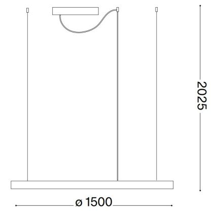 Ideal Lux - LED φωτιστικό οροφής σε καλώδιο ORACLE SLIM LED/83W/230V 3000K CRI 90 διάμ. 150 cm λευκό