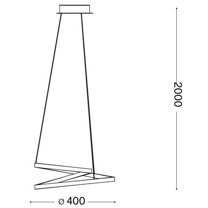 Ideal Lux - LED κρεμαστό φωτιστικό με σύρμα OZ LED/38W/230V διάμ. 40 cm CRI 90 χρυσό