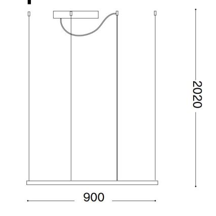 Ideal Lux - Κρεμαστό φωτιστικό LED με καλώδιο ORACLE SLIM LED/53W/230V 3000K CRI 90 90x90 cm λευκό