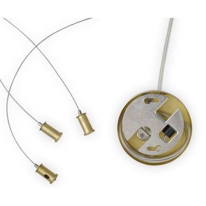 Ideal Lux - LED κρεμαστό φωτιστικό σε καλώδιο PERLAGE 11xG9/3W/230V Ø 73 cm χρυσό/καπνιστή μπεζ