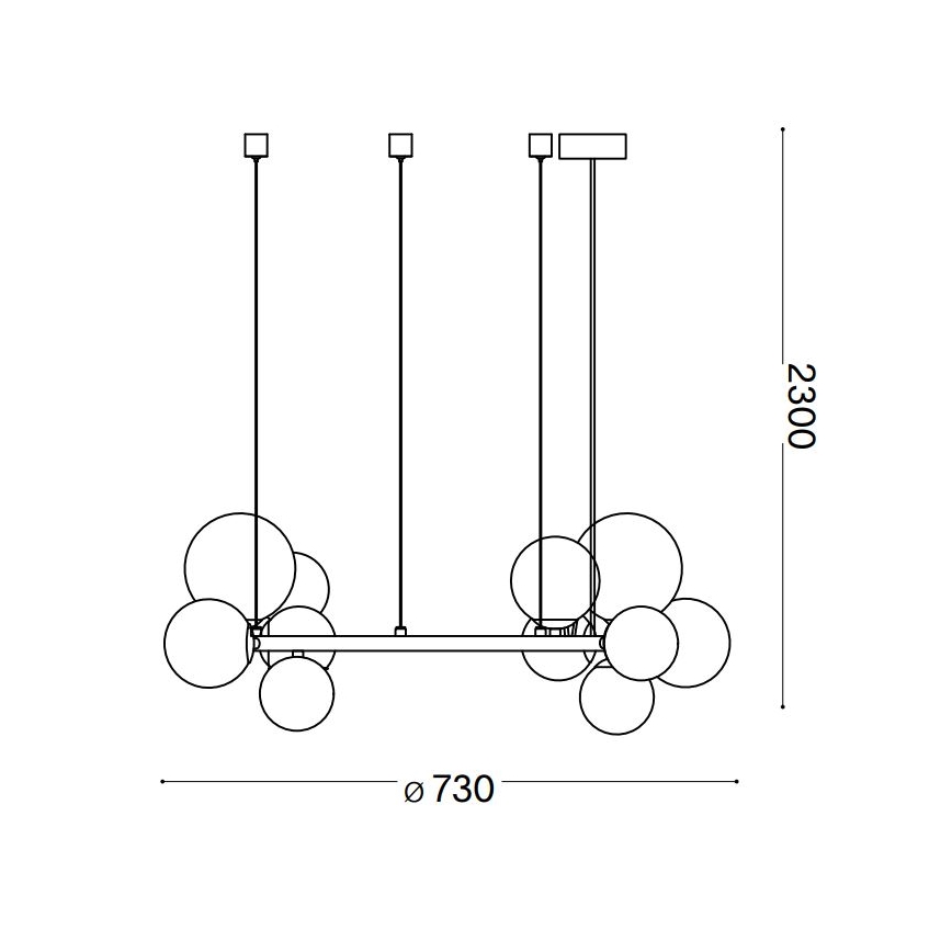 Ideal Lux - LED κρεμαστό φωτιστικό σε καλώδιο PERLAGE 11xG9/3W/230V Ø 73 cm χρυσό/καπνιστή μπεζ
