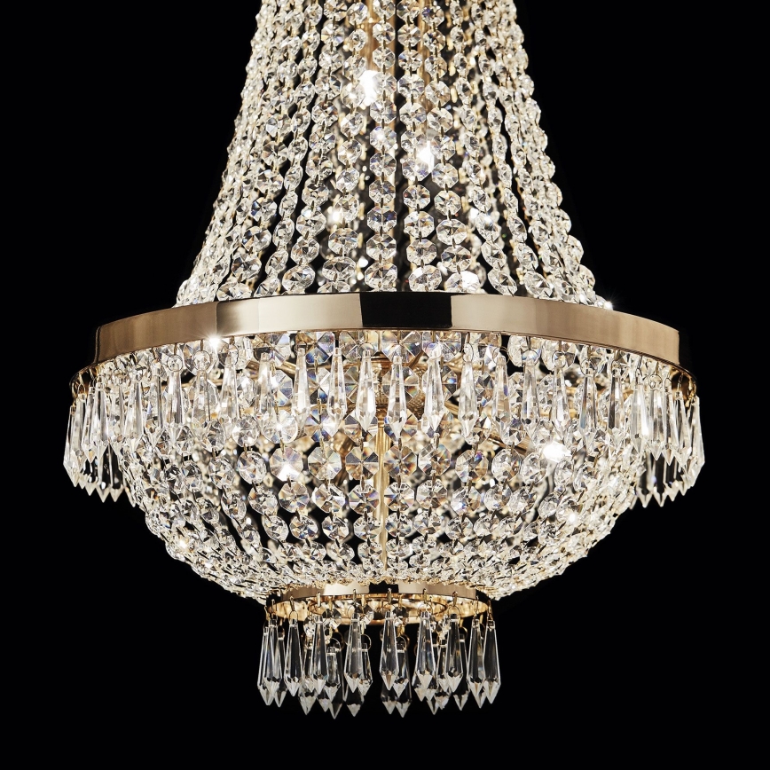 Ideal Lux - LED Κρυστάλλινο κρεμαστό φωτιστικό οροφής  CAESAR 6xG9/3W/230V διάμετρος 38 cm χρυσό