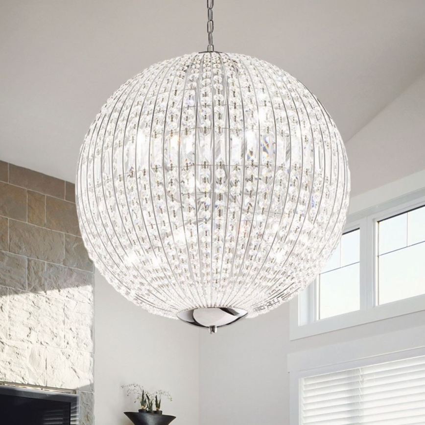 Ideal Lux - LED Κρυστάλλινο κρεμαστό φωτιστικό οροφής  LUXOR 12xG9/3W/230V διάμετρος 60 cm διαφανές