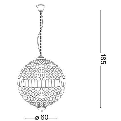 Ideal Lux - LED Κρυστάλλινο κρεμαστό φωτιστικό οροφής  LUXOR 12xG9/3W/230V διάμετρος 60 cm διαφανές
