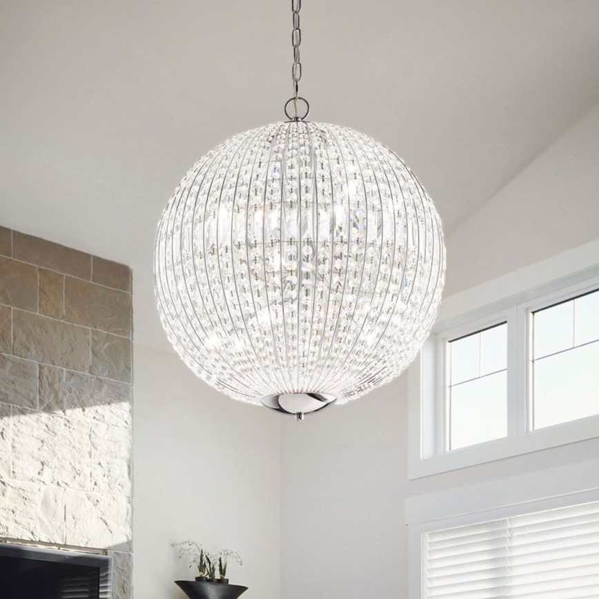 Ideal Lux - LED Κρυστάλλινο κρεμαστό φωτιστικό οροφής  LUXOR 6xG9/3W/230V διάμετρος 40 cm διαφανές