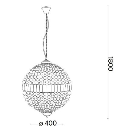 Ideal Lux - LED Κρυστάλλινο κρεμαστό φωτιστικό οροφής  LUXOR 6xG9/3W/230V διάμετρος 40 cm διαφανές