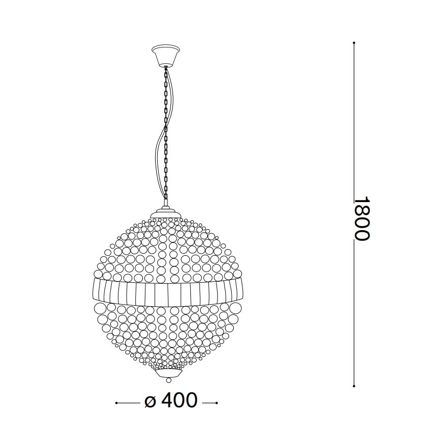 Ideal Lux - LED Κρυστάλλινο κρεμαστό φωτιστικό οροφής  LUXOR 6xG9/3W/230V διάμετρος 40 cm διαφανές