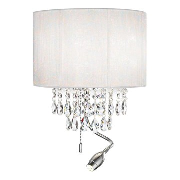 Ideal Lux - LED κρυστάλλινο επιτοίχιο φωτιστικό OPERA 2xE14/40W/230V + LED/1W λευκό