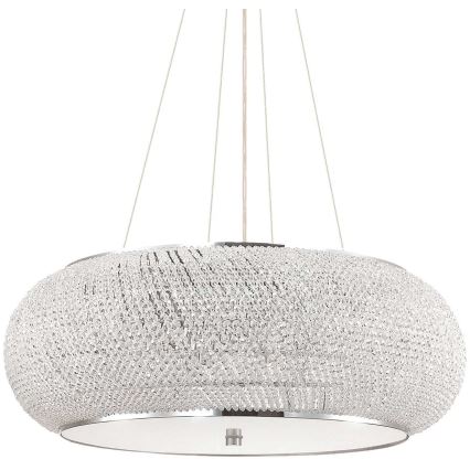 Ideal Lux - Κρυστάλλινος πολυέλαιος LED με ντίζα PASHA 14xE14/40W/230V Ø 65 cm γυαλιστερό χρώμιο