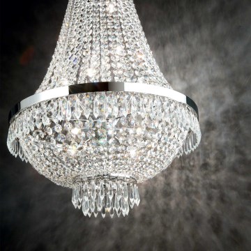 Ideal Lux - LED κρυστάλλινος πολυέλαιος σε αλυσίδα CAESAR 12xG9/3W/230V Ø 55 εκ. γυαλιστερό χρώμιο