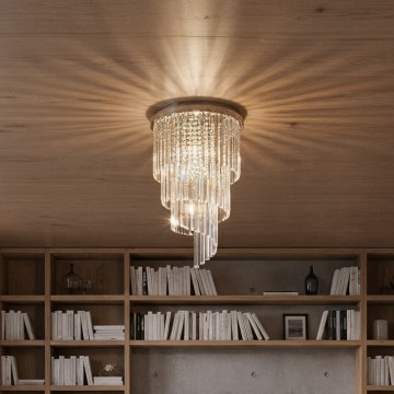 Ideal Lux - LED κρυστάλλινος πολυέλαιος οροφής CARLTON 8xE14/40W/230V διάμ. 40 εκ. γυαλιστερό χρώμιο