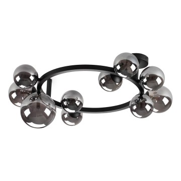 Ideal Lux - LED κολλητός πολυέλαιος PERLAGE 10xG9/3W/230V Ø 70 cm μαύρο/καπνιστό