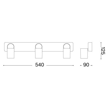 Ideal Lux - LED σποτ οροφής RUDY 3xGU10/7W/230V CRI 90 μαύρο