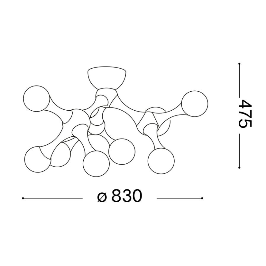 Ideal Lux - LED πλαφονιέρα NODINO 9xG9/3W/230V Ø 83 cm γυαλιστερό χρώμιο/λευκό