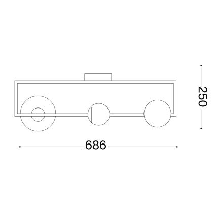 Ideal Lux - LED Πλαφονιέρα οροφής ANGOLO 3xG9/3W/230V μαύρο
