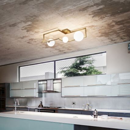 Ideal Lux - LED Πλαφονιέρα οροφής ANGOLO 3xG9/3W/230V ορείχαλκος