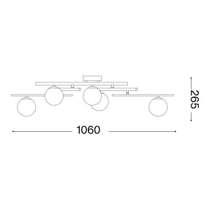 Ideal Lux - LED Πλαφονιέρα οροφής ATLAS 5xG9/3W/230V λευκό