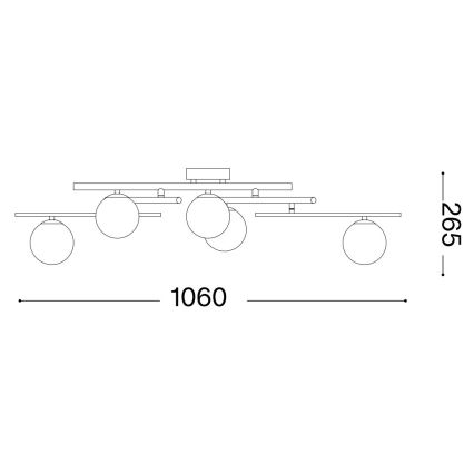 Ideal Lux - LED Πλαφονιέρα οροφής ATLAS 5xG9/3W/230V χρυσό