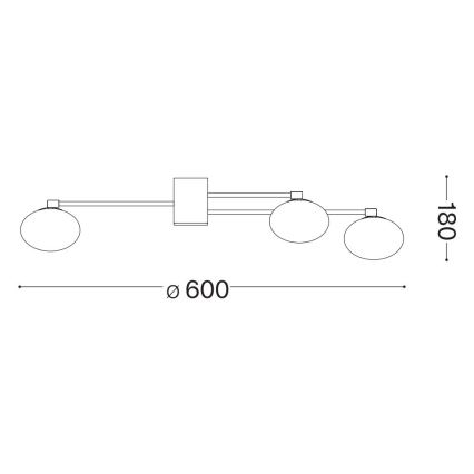 Ideal Lux - LED Πλαφονιέρα οροφής HERMES 5xG9/3W/230V διάμετρος 60 cm λευκό