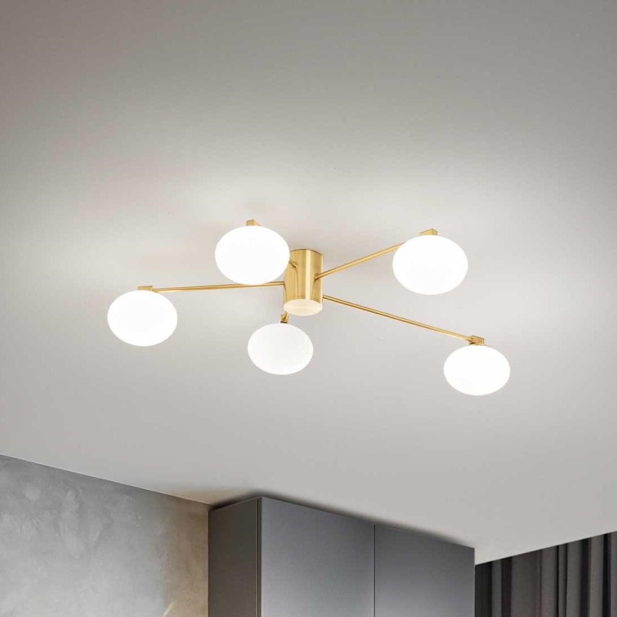 Ideal Lux - LED Πλαφονιέρα οροφής HERMES 5xG9/3W/230V διάμετρος 90 cm χρυσό